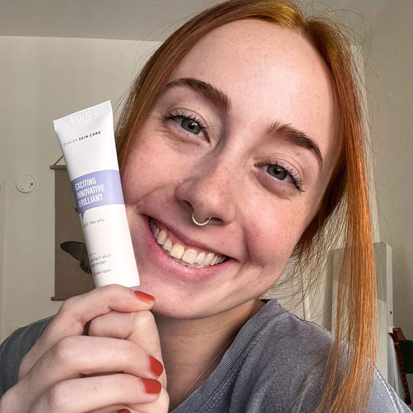 Customer showing skincare results